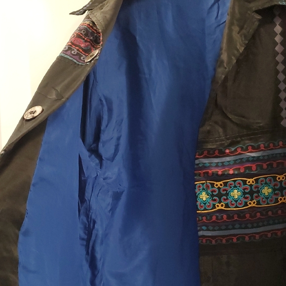 Chico's Design Silk Jacket with Blue and Red - Picture 3 of 7